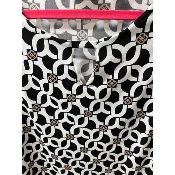 Susan Graver Sleeveless‎ Tank Top Black White Gold Woman's Plus Size 1x Work - Picture 2 of 5